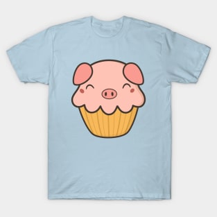 Delectable Kawaii Cute Pig Cupcake T-Shirt